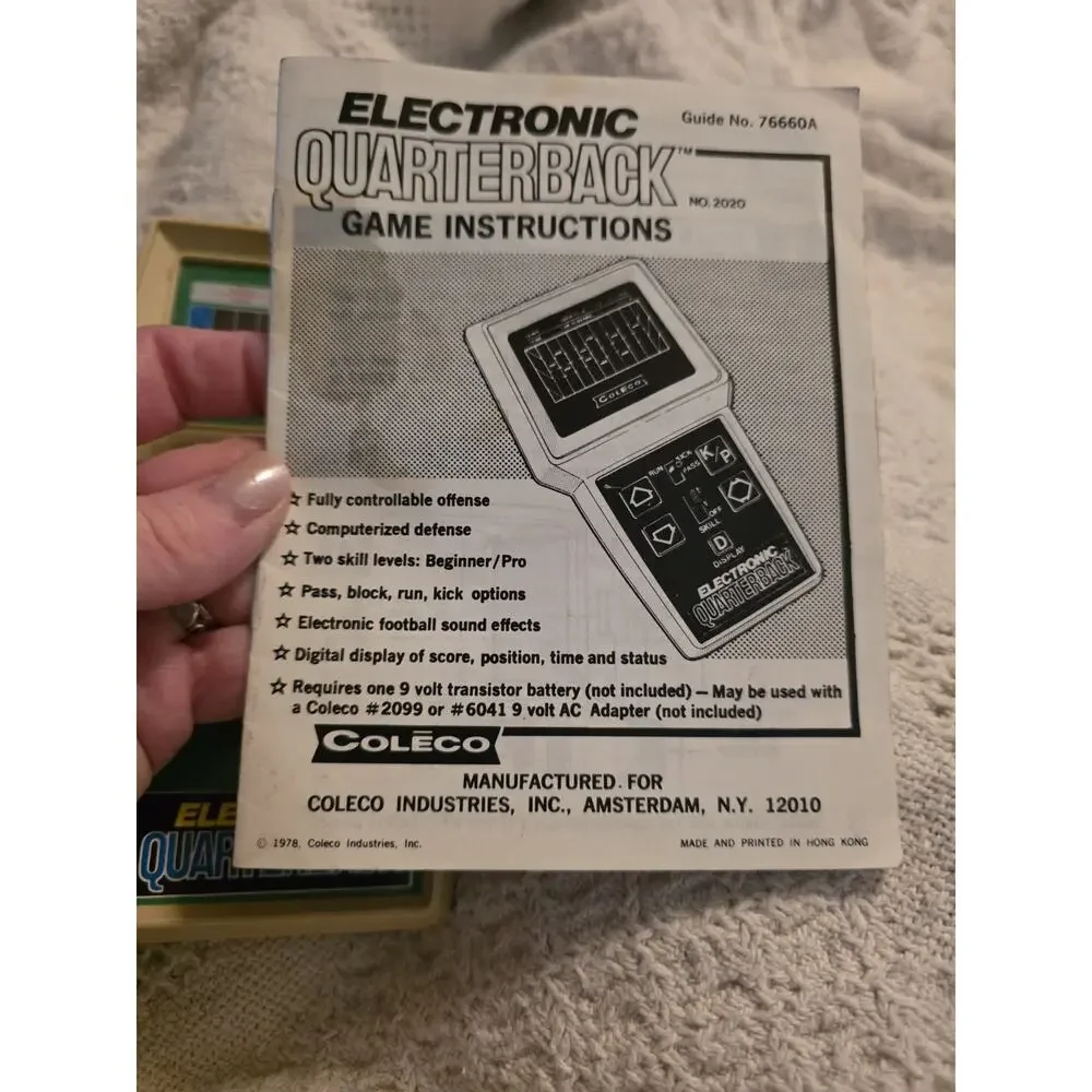 Vintage Mattel Football Electronics 1977 Original Mattel Version Football Works